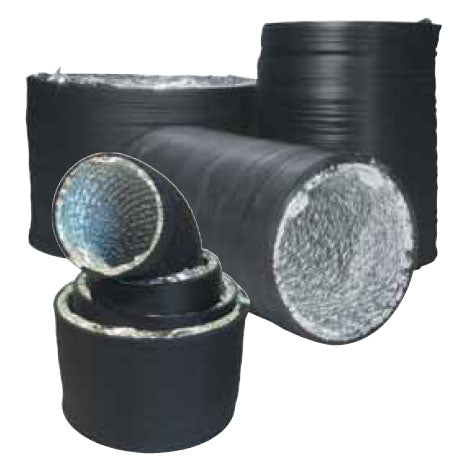 Black PVC Coated - Dual Layer Air Duct 200mm x 4.5m